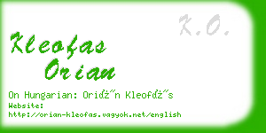 kleofas orian business card